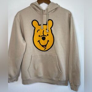 Disney Winnie the Pooh Beige Sweatshirt with Hoodie Size Large